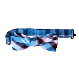 Baby Blue Plaid Boys Bow Ties