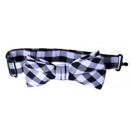 Black & White Gingham Boys Bow Tie