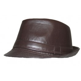 Brimmed Leather Fedora Hats