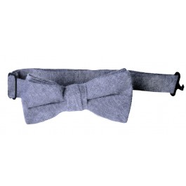 Grey Linen Boys bow tie