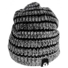 Gray Stripe Slouch Beanie Hat