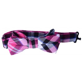 Pink Plaid Bow-tie