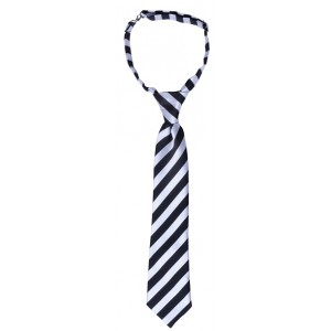 Black & White Thick Stripe Boys Tie