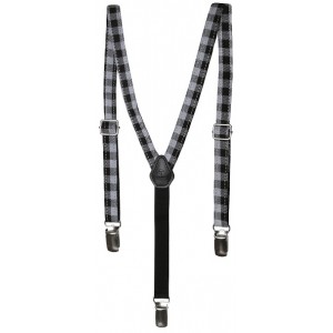 Grey Checker Boys Suspenders