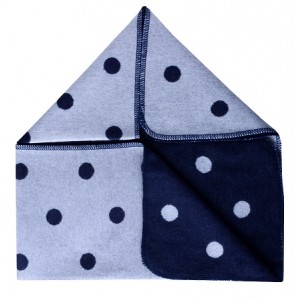 Grey & Navy Pok A Dot Baby Blanket
