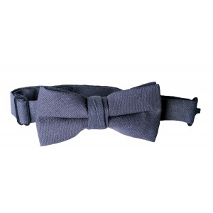 Night Blue Linen Boys Bow Tie