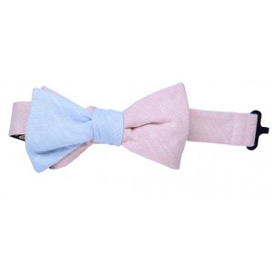 Pink & Baby Blue Premium Boys Bow Tie