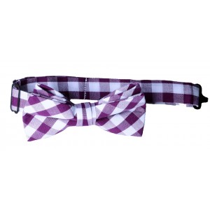 Purple Checker Bow Tie