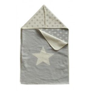 Grey Swadling Stars Baby Blanket