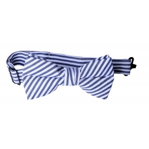 White Stripe Boys Bow Tie