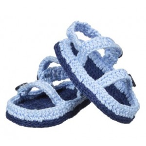 Woven Blue Two Strap Sandals