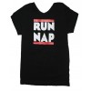 Run Black V-Neck Boys T-Shirt