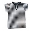 Black & White Stripe Boys V Neck Shirt